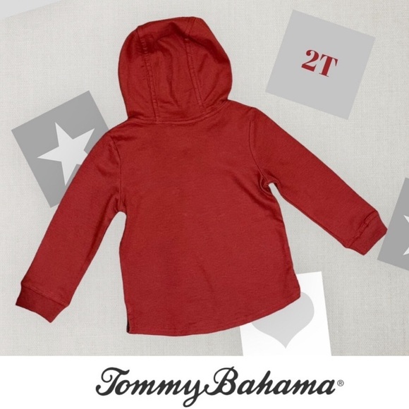 NWT Tommy Bahama Waffle Knit Long Sleeve Shirt With Hood, Size 2T, MSRP $38 - Picture 2 of 4